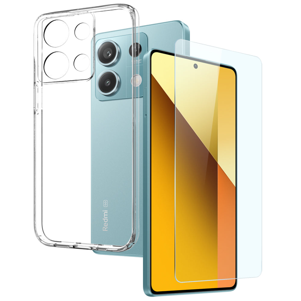 NORTHJO For Xiaomi Redmi Note 13 5G Case TPU Slim-Fit Back Phone Cover with Tempered Glass Film NORTHJO For Xiaomi Redmi Note 13 5G Case TPU Slim-Fit Back Phone Cover with Tempered Glass Film